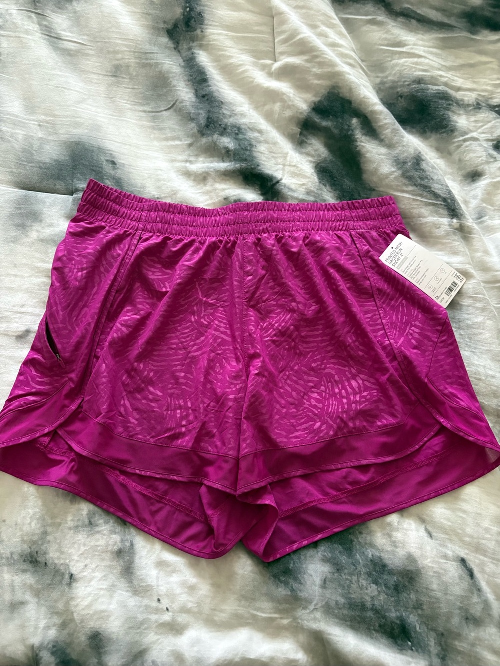 Athleta Fuchsia Patterned Athletic Shorts